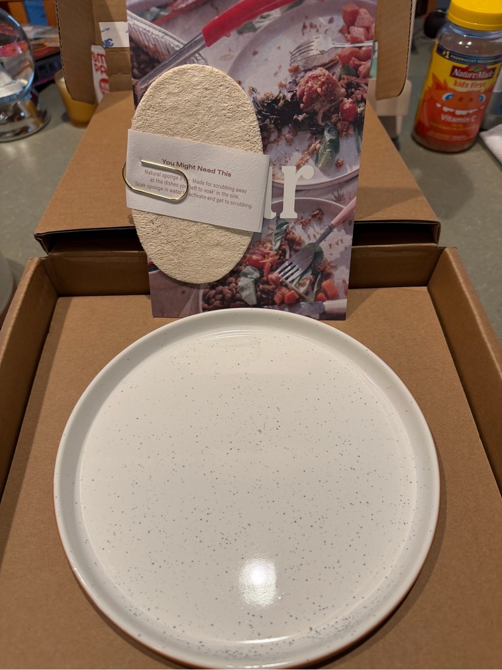 Our Place Speckled Cream Stoneware Dinnerware Set with Terracotta Rim - Picture 6 of 8